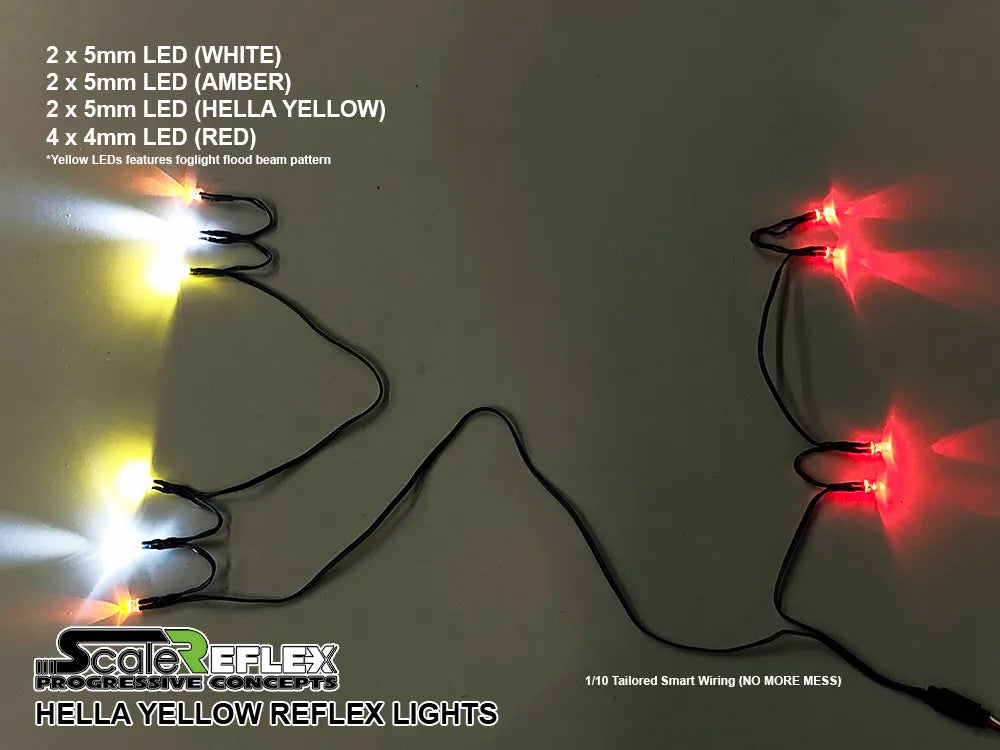 Hella Yellow Reflex Lights LED Light Kit For 1 10 RC Car 10 LED