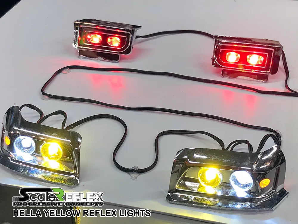 Hella Yellow Reflex Lights LED Light Kit For 1/10 RC Car - 10 LED Kit - LIPO or Receiver